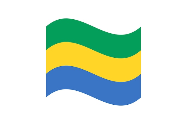 Bandiera ondulata del Gabon illustrazione vettoriale digitale Bandiera sventolata