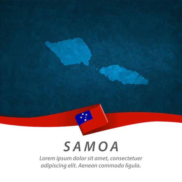 Bandiera Samoa con mappa centrale