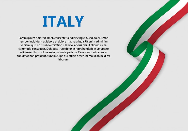 Vettore bandiera sventolante bandiera d&#39;italia