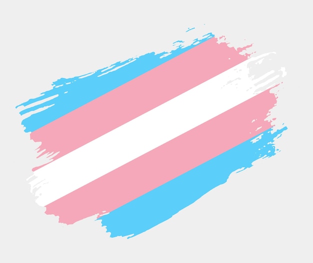 Bandiera transgender dipinta con pennello su sfondo bianco Concetto di diritti LGBT