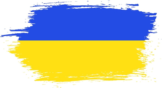 Bandiera ucraina Bandiera nazionale con due colori blu e giallo pennellate Elementi per il design