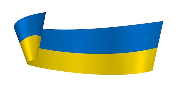 Bandiera ucraina Nastro isolato astratto Bandiera nazionale dell'Ucraina
