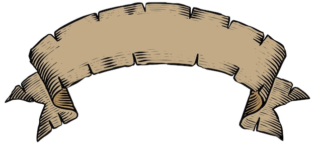 Bandiere a nastro disegnate a mano elementi vintage colore illustrazione vettoriale