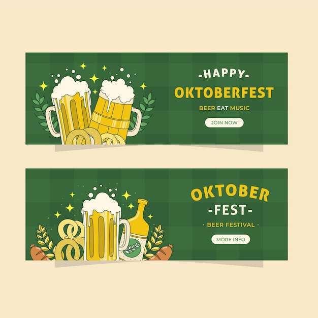 Bandiere del festival dell'Oktoberfest disegnate a mano