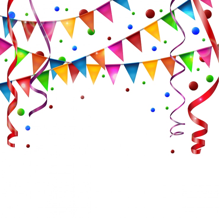Vettore bandiere di compleanno con nastro