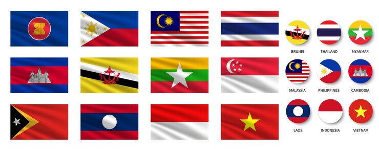 bandiere di diversi paesi tra cui uno che dice nazionale e nazionale