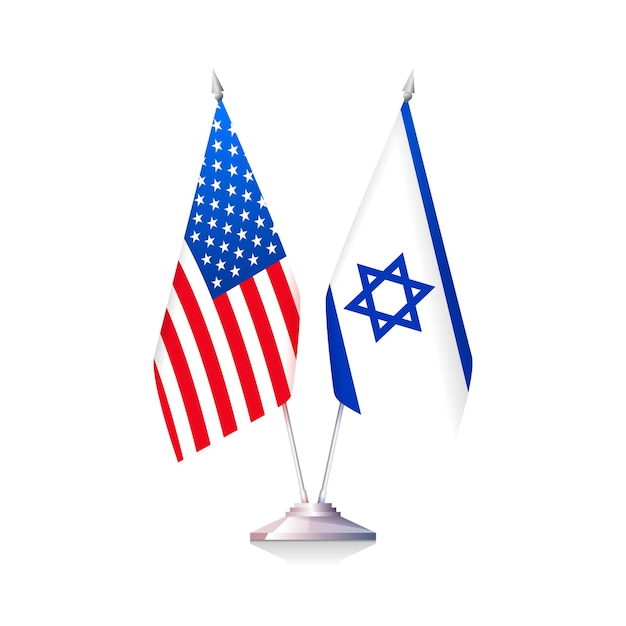 Bandiere di USA e Israele. Illustrazione vettoriale