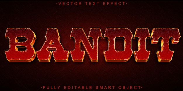 Bandit Vector Effetto di testo dell'oggetto intelligente completamente modificabile