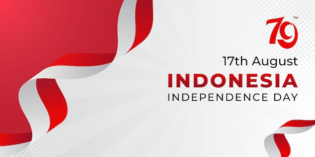 Banner 17 agosto Fondo della festa dell'indipendenza indonesiana