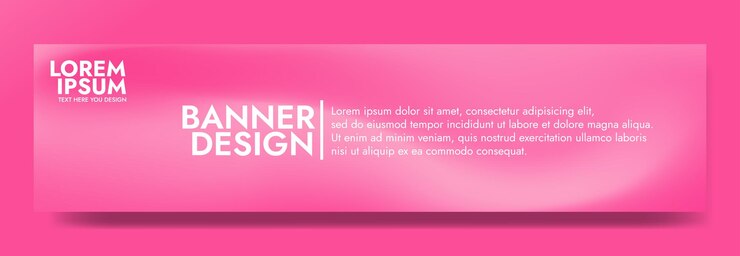 Vettore banner a gradiente rosa caldo