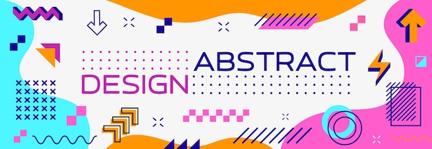 Banner a modello geometrico moderno astratto di Memphis