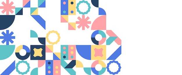 Banner a mosaico geometrico a disegno piatto vettoriale colorato Per la copertina di sfondo del banner carta da parati della presentazione certificato di sfondo