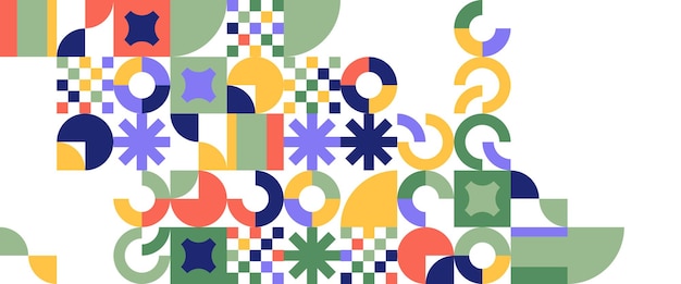 Banner a mosaico geometrico a disegno piatto vettoriale colorato Per la copertina di sfondo del banner carta da parati della presentazione certificato di sfondo