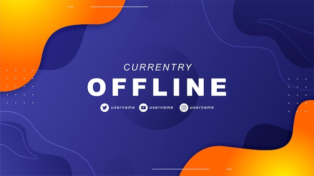 Banner astratto di contrazione offline in stile giocatore 1