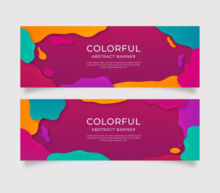 Vettore banner astratto liquido colorato