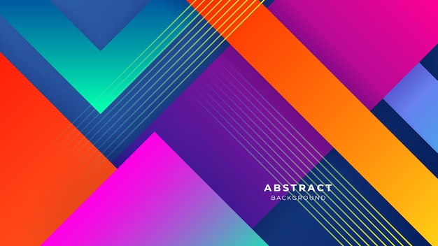 Banner colorato astratto forme geometriche forma geometrica della linea del triangolo leggero con sfondo di presentazione del concetto futuristico
