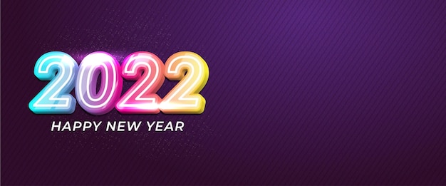 Banner colorato di felice anno nuovo 2022 con spazio di testo text