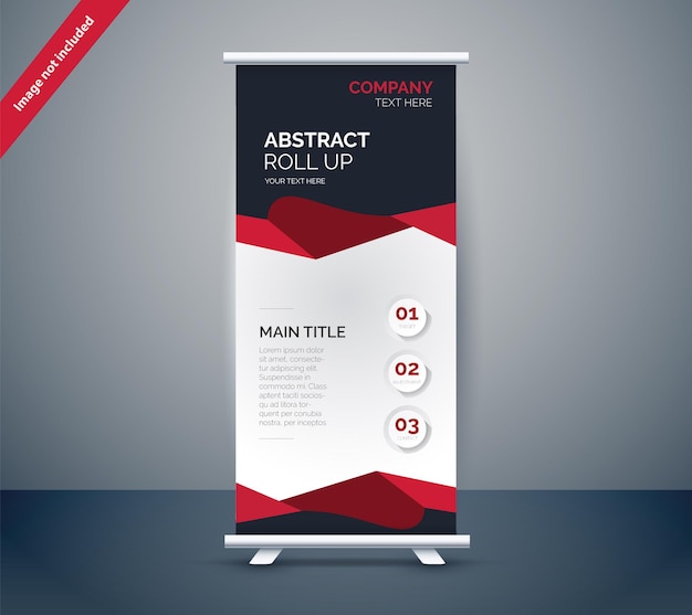 Banner commerciale rosso e bianco rotolato vettoriale gratuito