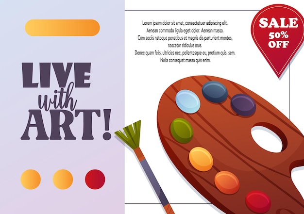 Banner con uno sconto per la terza classe d'arte