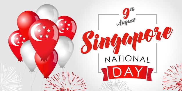 Banner creativo per la Giornata Nazionale di Singapore del 9 agosto Disegno di cartolina
