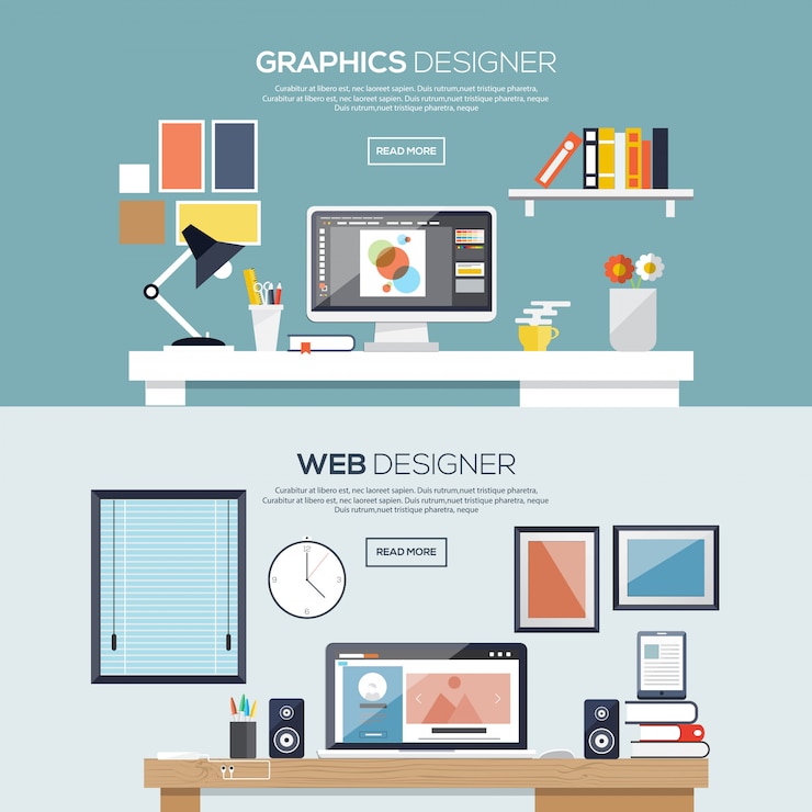 Vettore banner dal design piatto