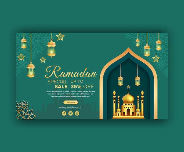 Banner dei social media di Ramadan Kareem