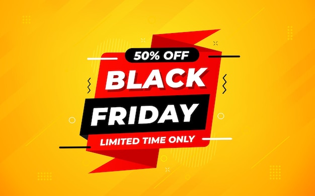 Banner del Black Friday Disegno di offerta di sconto speciale Disegno di banner del festival di sconto del prodotto Set di vendite del Black Friday Illustrazione vettoriale piatta