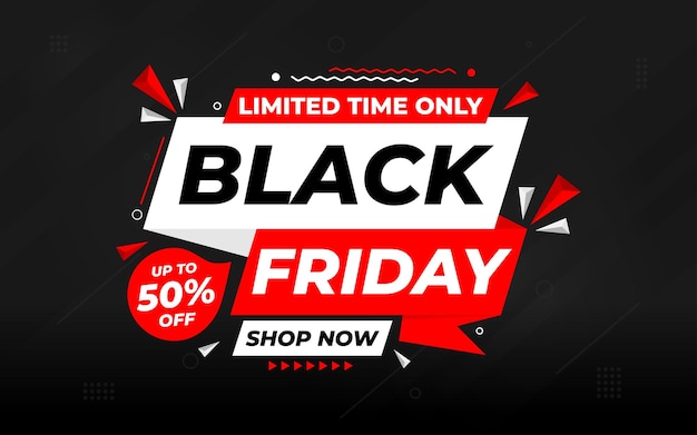 Banner del Black Friday Disegno di offerta di sconto speciale Disegno di banner del festival di sconto del prodotto Set di vendite del Black Friday Illustrazione vettoriale piatta