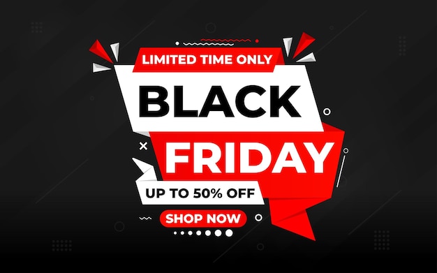 Banner del Black Friday Disegno di offerta di sconto speciale Disegno di banner del festival di sconto del prodotto Set di vendite del Black Friday Illustrazione vettoriale piatta