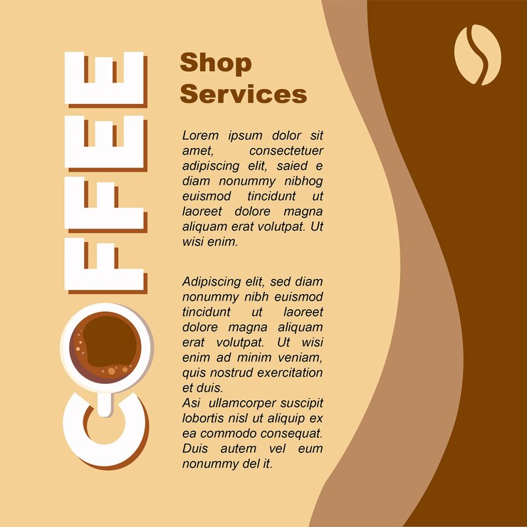 Vettore banner del menu della caffetteria, illustrazione vettoriale, modello di tazza con logo post speciale