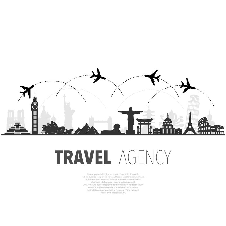 Vettore banner dell'agenzia di viaggi world sights