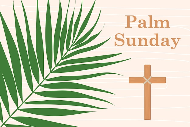 Banner della Domenica delle Palme come sfondo delle festività religiose Christian Cross.Palm Sunday, Easter and the Resu