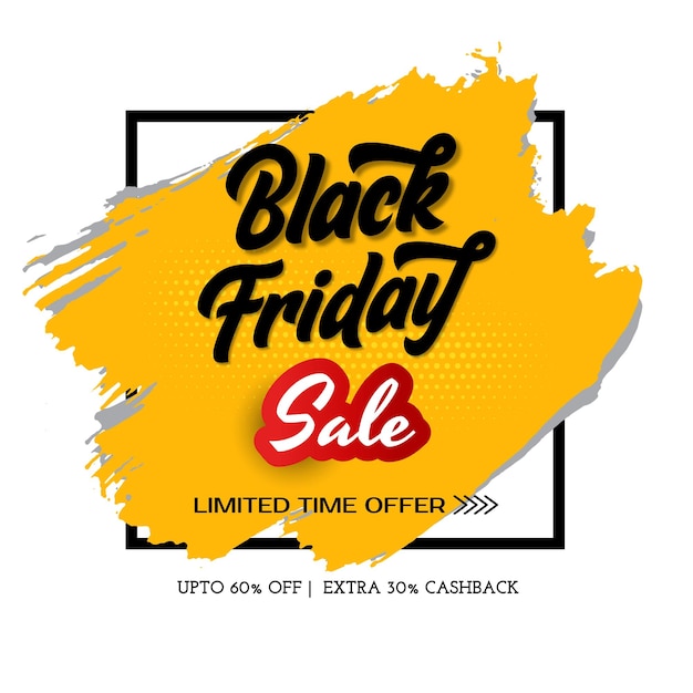 Banner delle vendite del Black Friday con tratto di pennello