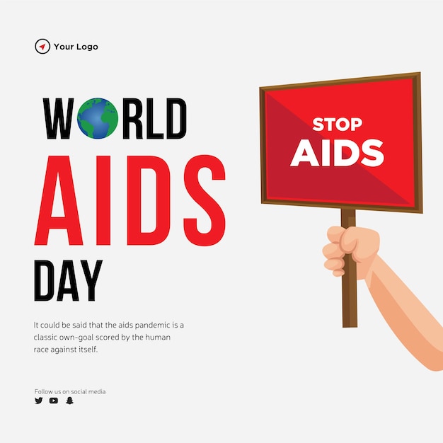 Banner design del modello della giornata mondiale dell'AIDS