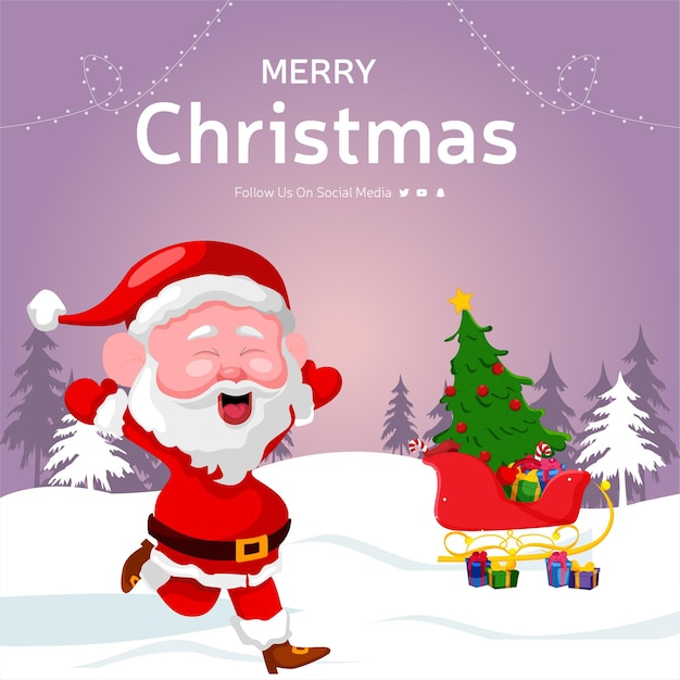 Banner design del modello di festival di buon Natale