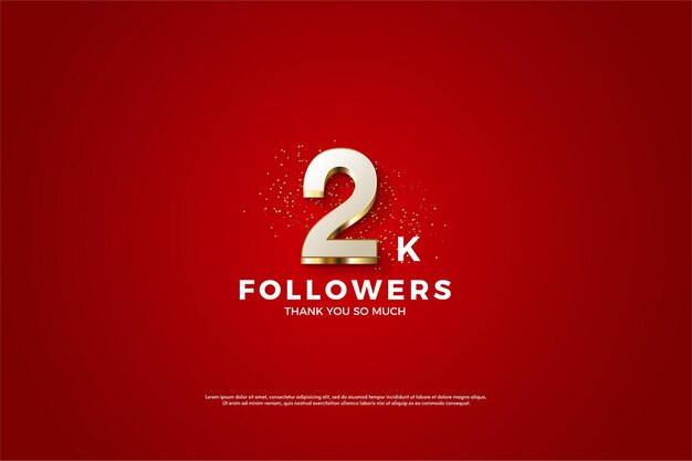 banner di 2k follower con numeri luminosi