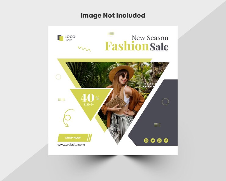 Vettore banner di annunci instagram di vendita di moda