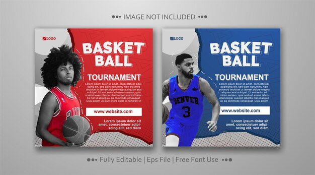 Banner di basket Collezione di modelli di banner per social media sportivi