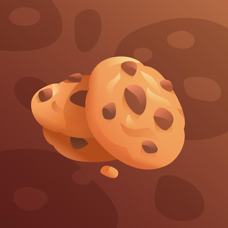 Banner di cartone animato con biscotti di farina d'avena e cioccolato