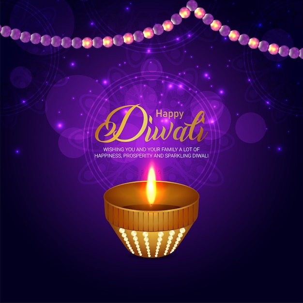 Banner di celebrazione del festival indiano di diwali felice