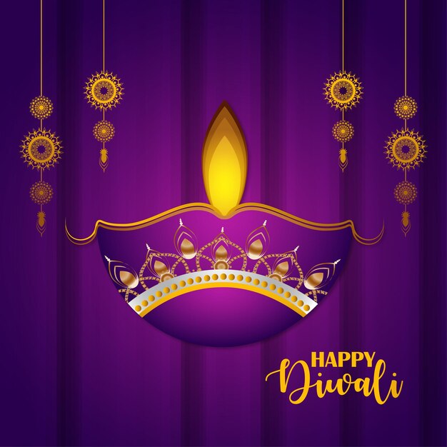 Banner di celebrazione di diwali felice festival indù