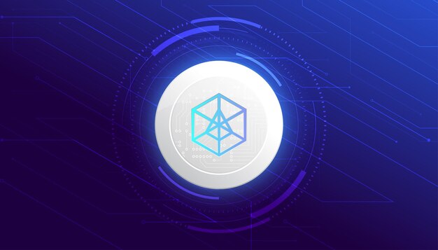 Banner di concetto di criptovaluta moneta Arcblock ABT