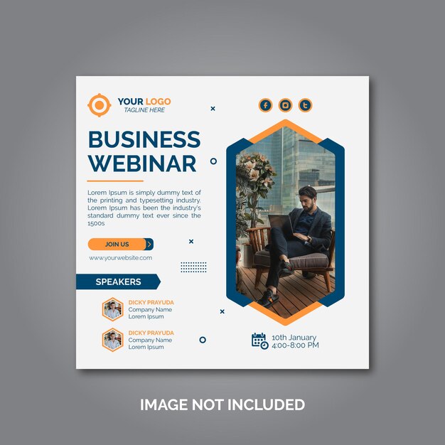 Banner di conferenza webinar business marketing digitale