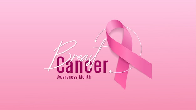 Banner di consapevolezza del cancro al seno.