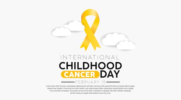 Banner di consapevolezza del cancro infantile con il simbolo del nastro giallo