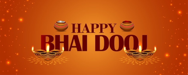Banner di design felice bhai dooj
