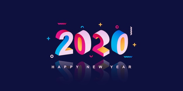 Banner di felice anno nuovo 2020