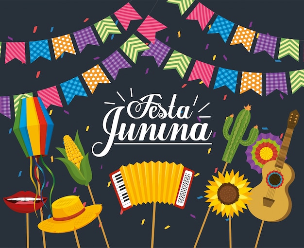 Banner di festa con festa junina party