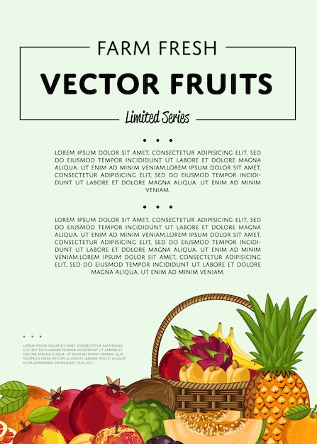 Banner di frutta biologica fresca