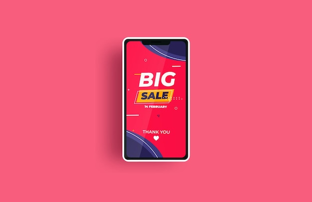 Banner di grande vendita sul telefono